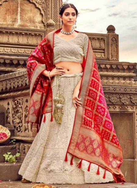 Peach Colour Gajraj Lehenga New Latest Designer Ethnic Wear Georgette With Lucknowy Work Lehenga Choli Collection 8001